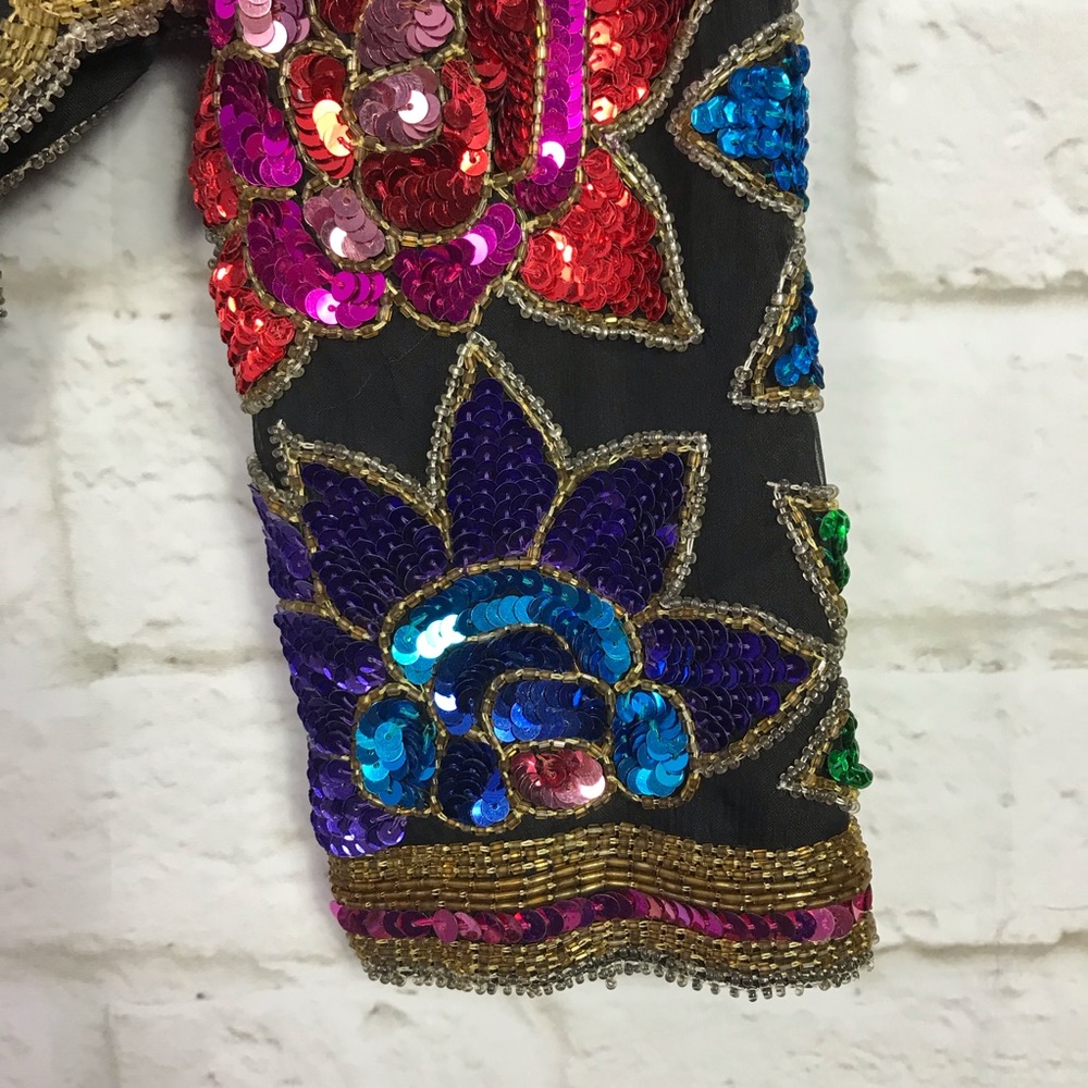 Laurence Kazar Vintage Sequin Rainbow Cocktail Top - Picture 5 of 8